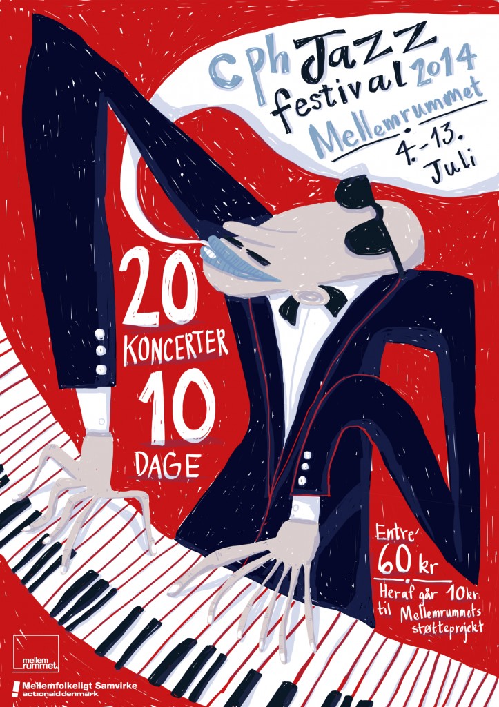 Mia Mottelson's poster for CPH Jazz Festival 2014 @ MellemRummet - poster