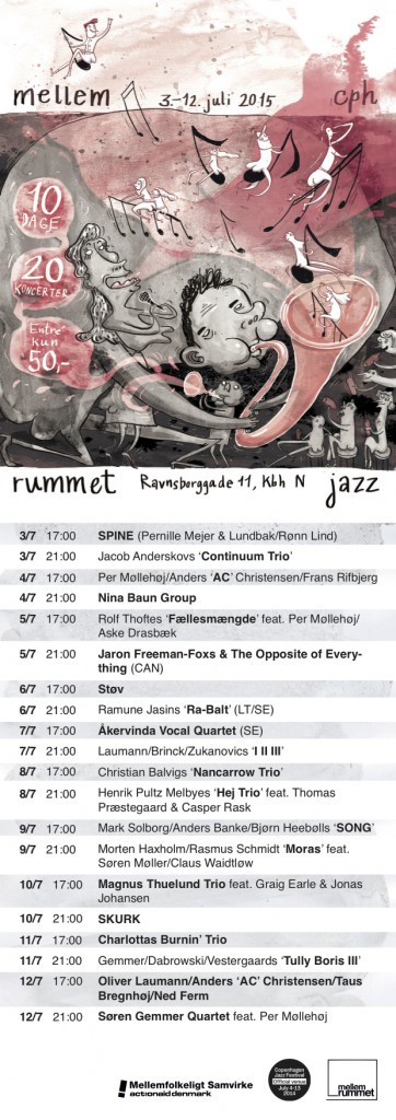 Flyer for the jazz festival at MellemRummet, 2015.
